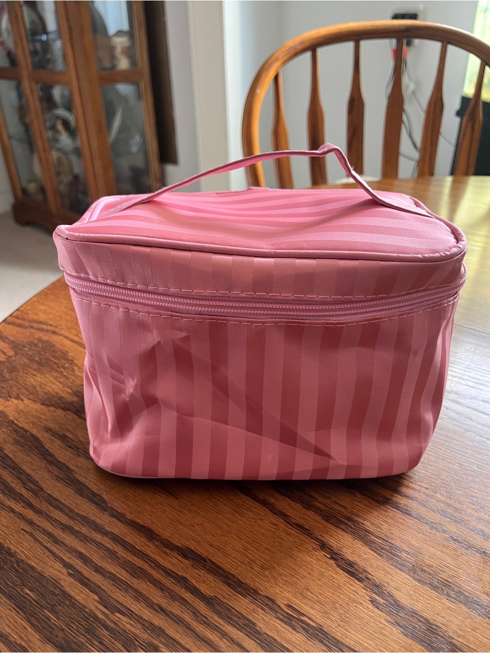 Victoria's Secret Pink Striped Makeup Train Case